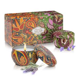 lot 3313 image: 2 Pack Scented Candles, 2.5 oz Aromatherapy Candles for Home Scented, Natural Soy Candles with Floral Scents, Portable Small Jar Candle Set for Travel, Spa, Yoga, Home Decor Tin Candle Pack