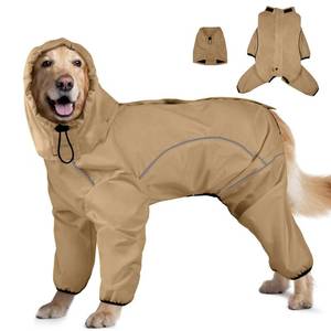 lot 3316 image: Dog Raincoat, Waterproof Dog Rain Jacket with Removable Hood Adjustable 4 Legs Pet Poncho with Leash Hole Reflective Stripe Hooded Snowproof Windproof Clothes for Small to 3X-Large Dogs, XL