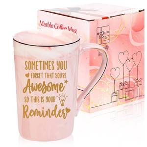 lot 3322 image: Birthday Gifts for Men Women, Best Friend Birthday Gifts, Thank You Gift, Sometimes You Forget Your Awesome Mug, Inspirational Appreciation Gift for Employee Teacher Coworkers Nurses 14 OZ Pink