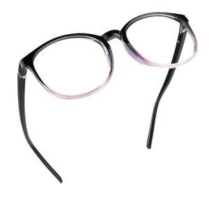 lot 3325 image: LifeArt Blue Light Blocking Glasses, Anti Eyestrain, Computer Reading Glasses with Spring Hinge, Gaming Glasses, TV Glasses for Women Men, Anti Glare (Black Purple, No Magnification)