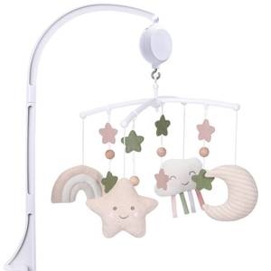lot 3337 image: COTTONBEBE Crib Mobile 35 Lullaby Muisc, Cotton Baby Mobiles for Cribs & Pack N Play, Easy to Install, Stuffed Animals Hanging Toys Newborn Boys & Girls, Star Nursery Decor