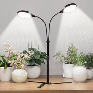lot 3348 image: GHodec Grow Lights for Indoor Plant, 6000K Full Spectrum Plant Lights for Indoor Growing, 3.5 LED Dual Ring Grow Light, Height Extendable 9-16, Auto On Off Timing 481218Hrs (Black)