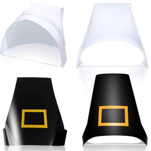 lot 3349 image: 30 Pcs Pilgrim Hats Kit - Thanksgiving DIY Paper Bonnets for Kids, Adjustable Costume Hats for Party & Classroom Craft Activity