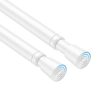 lot 3359 image: QINGYUN 2 Pack Spring Tension Curtain Rod 32.5 to 58 inch Adjustable Curtain Rods No Drilling Spring Loaded Curtain Rods for Windows Doors, White
