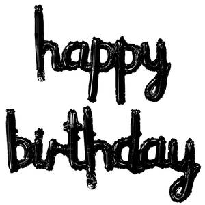 lot 3360 image: AOAOParty Black Happy Birthday Balloon Banner 16Inch Mylar Foil Happy Birthday Letters Sign Reusable for Men Party Decorations