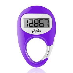 lot 3365 image: iGANK Simple Walking Pedometer 3D Step Counter for Men Women Kids (Purple)