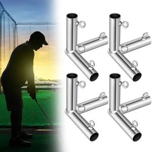lot 3401 image: Blulu 4 Pcs 3 Way 1 Flat Corner Canopy Fittings - Fits 1 Inch EMT Pipe Galvanized Steel Batting Cage EMT Conduit Fittings Heavy Duty Golf Frame Corner Kit with Tightening Threaded Eye Bolts