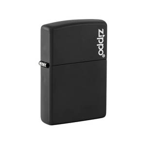 lot 3403 image: Zippo Logo Black Matte Pocket Lighter