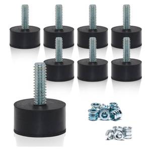 lot 3411 image: NEWBYTEK 14-20 Rubber Adjustable Furniture Leveler 8 Pack Leveling Feet Screws in Threaded, Feet Levelers Screw On Furniture Glide Leveling for Table, Chair, Furniture Legs