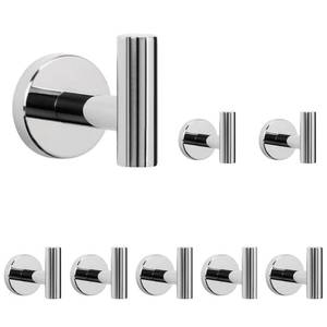 lot 3414 image: NearMoon Bath Towel Hooks- SUS 304 Stainless Steel Robe Hook Holder, Heavy Duty Coat Hook for Bathroom Livingroom Hotel Kitchen Garage, Wall Mounted (Chrome Finish, 8 Pack)