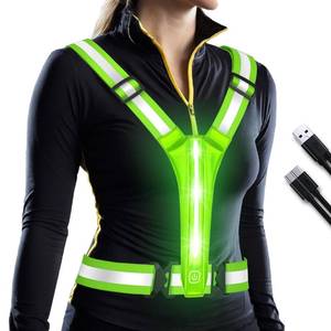 lot 3420 image: LED Reflective Vest Running Gear, Lights Up Vest Rechargeable, High Visibility Reflective Running Gear for Night Walking Cycling Jogging