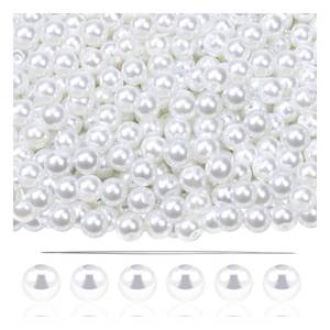 lot 3423 image: TOAOB 500pcs 6mm White Round Glass Pearl Beads Loose Spacer Beads for DIY Craft Necklaces Bracelets Jewelry Making