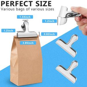 lot 3425 image: FINDMAG Chip Clip, 5 Pack Stainless Steel Bag Clips, Cute and Heavy Duty Snack Clips for Chip Bags, Food Packages, Fridge, Kitchen Storage and Food Organization