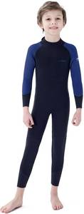 lot 3427 image: Dark Lightning 32mm Kids Wetsuit for Boys and Girls, Neoprene Thermal Swimsuit, ToddlerJuniorYouth One Piece Wet Suits for Scuba Diving,BlueSize 8