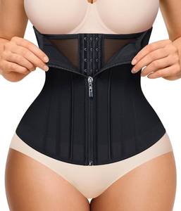 lot 3448 image: Nebility Waist Trainer for Women Zipper Corset Shapewear Tummy Control Mesh Waist Cincher Faja Body Shaper(X-Large, Black)