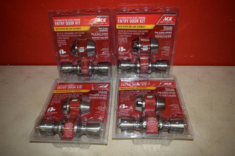 lot 55 image: 4 Ace Exterior Keyed Alike Locking Entry Door Kits