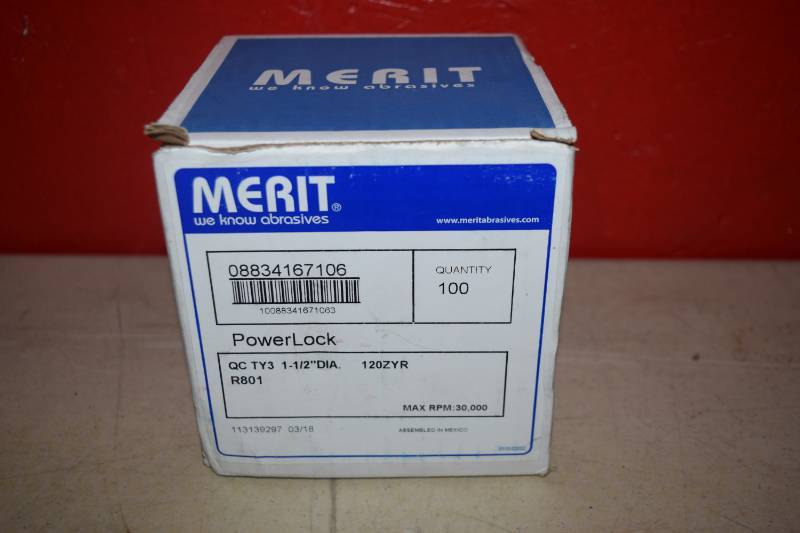 lot 166 image: 100 Merit Powerlock Sanding Discs