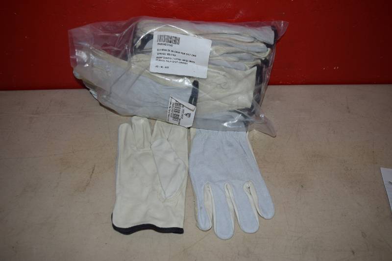lot 169 image: 12 Pair Leather Gloves Cowhide Palm