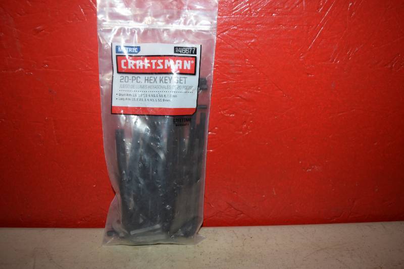 lot 170 image: Craftsman 20 Piece Hex Key Set