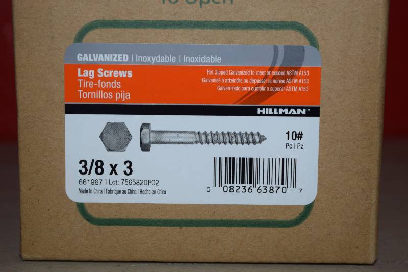 lot 208 image: 10 Pound Box Hillman Lag Screws