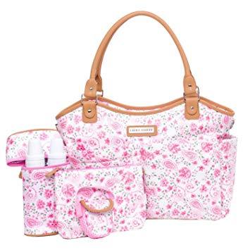 lot 202 image: Laura Ashley Baby Diaper Bag 6 Piece Set
