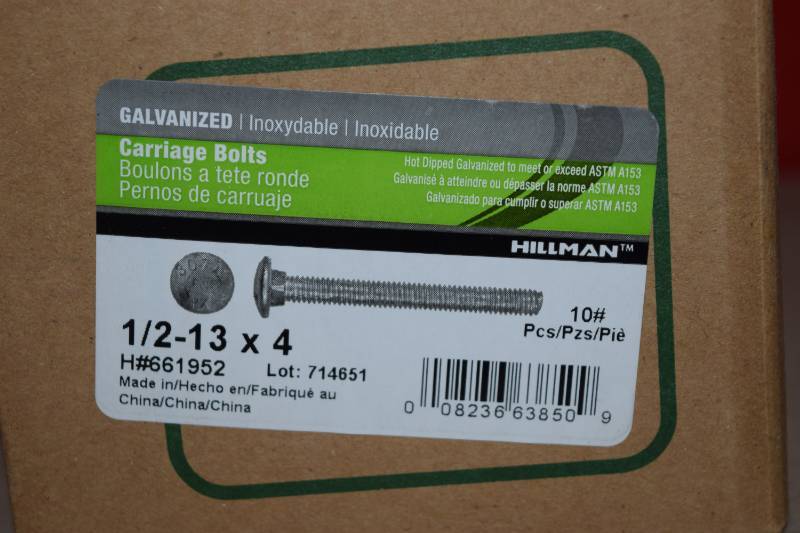 lot 211 image: 10 Pound Box Hillman Carriage Bolts