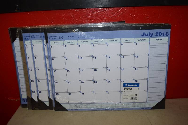 lot 261 image: 10 Blueline 13 Month Calendar Desk Pads