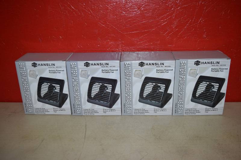 lot 258 image: 4 Hanslin Battery Powered Portable Fans