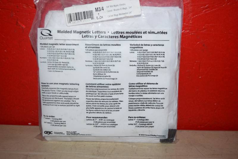 lot 291 image: Quartet 128 Piece Molded Magnetic Letter Set