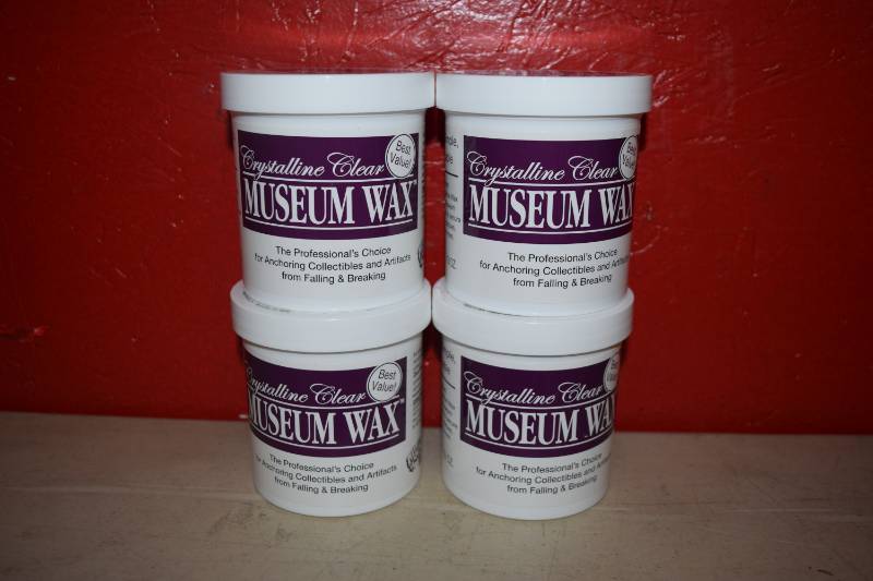 lot 320 image: 4 Jars Crystalline Clear Musuem Wax