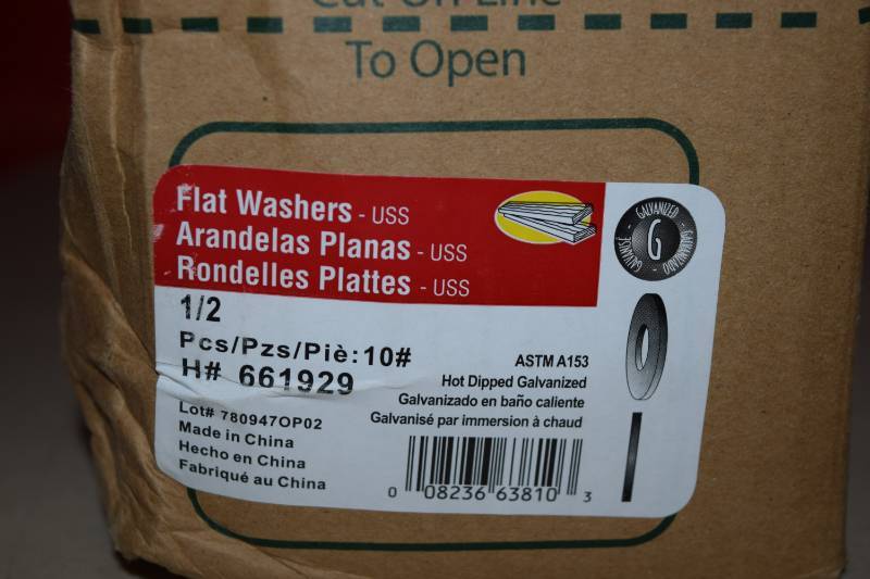 lot 378 image: 10 Pound Box Hillman Flat Washers