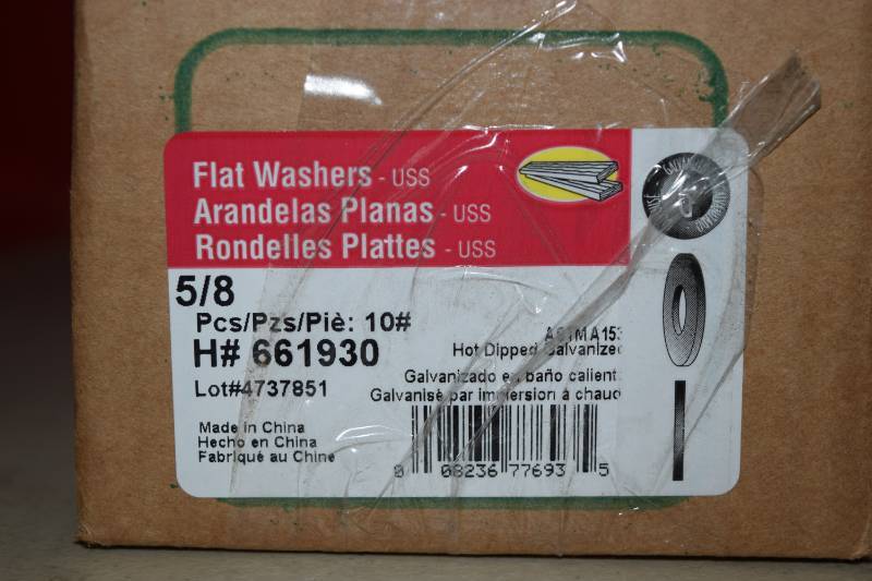 lot 382 image: 10 Pound Box Hillman Flat Washers