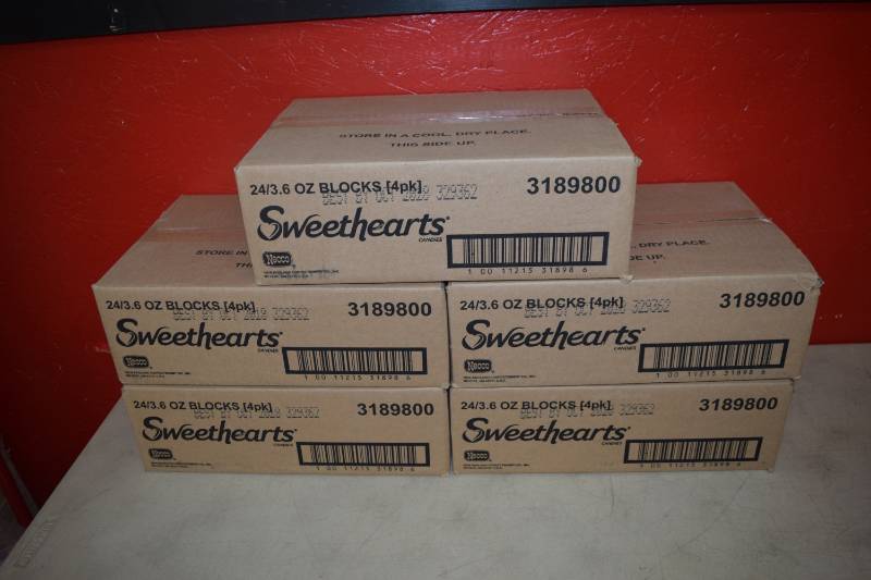 lot 595 image: 480 Boxes Sweethearts Conversation Candy Hearts