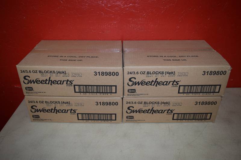 lot 598 image: 384 Boxes Sweethearts Conversation Candy Hearts