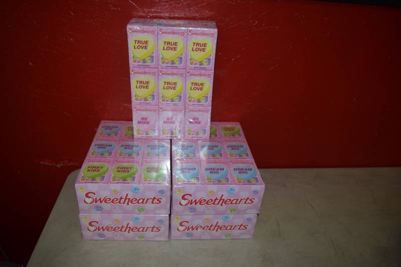 lot 599 image: 180 Boxes Sweethearts Conversation Candy Hearts