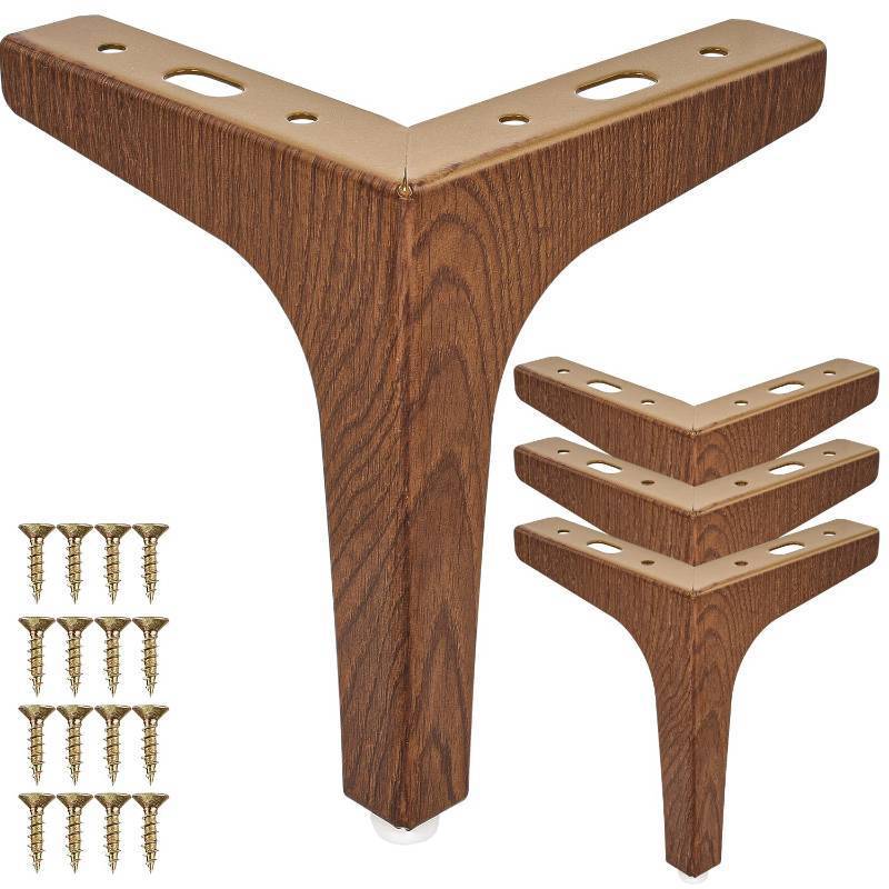 lot 38725 image: (UNUSED) La Vane 7 inch Metal Furniture Legs, Set of 4 Modern Iron Diamond Triangle Furniture Feet DIY Replacement Walnut for Cabinet Cupboard Sofa Couch Chair Ottoman