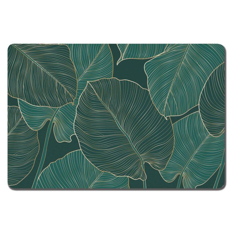 lot 43466 image: Rnivvi Dog Food Mat, 12 x 19 Flower Absorbent Dog Cat Bowl Mat for Food and Water Cute Anti-Slip Rubber Pet Feeding Rug Protect Floors Puppy Placemat for Feeding & Watering Supplies Tropical