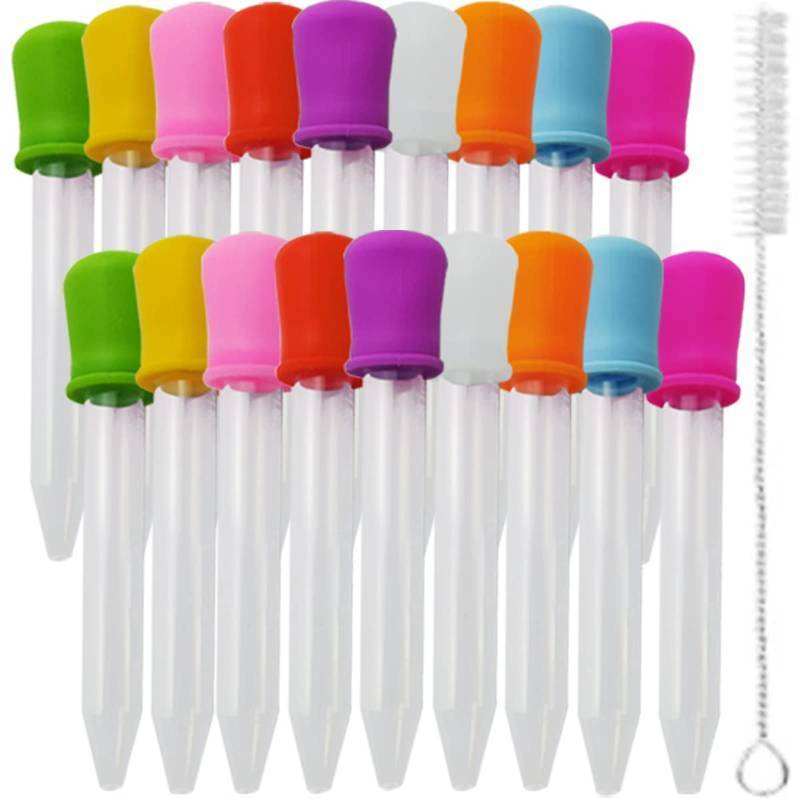 lot 43903 image: TIHOOD 15PCS Liquid Droppers with Silicone and Plastic Pipettes Transfer Eyedropper with Bulb Tip for Candy Oil Kitchen Gummy Bear Making