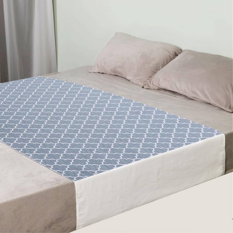 lot 43922 image: OUTCREATOR� Saddle Style Bed Pad with Tuck-in Sides, 34 x 60 Reusable Incontinence Underpad Absorbent Waterproof Washable Quilted Tuckable Mattress Protector for Adults Elderly Kids Pets (Gray)