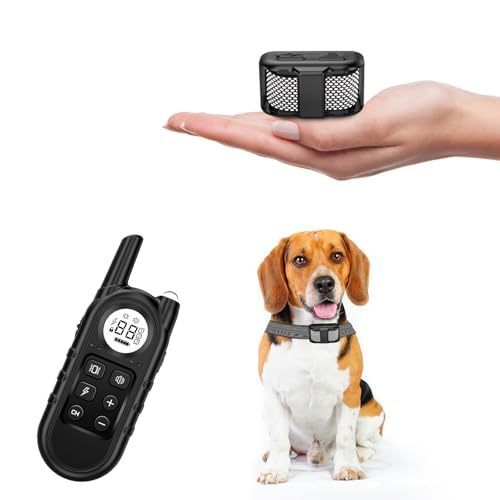 lot 44513 image: Tiniest Dog Shock Collar, Lightest Dog Training Collar with Remote for Small Dogs 5-15lbs & Medium Large DogsPuppies, Waterproof, Rechargeable, 1300ft Range (White Black Dot&Small)