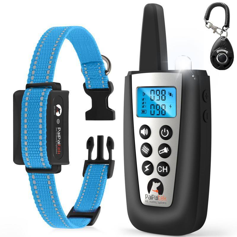 lot 44516 image: PaiPaitek Dog Bark Collar with Remote 3300ft Range - Automatic Bark Activated Shock Collar for Small Medium Large Dog with 5 Adjustable Sensitivity & Waterproof