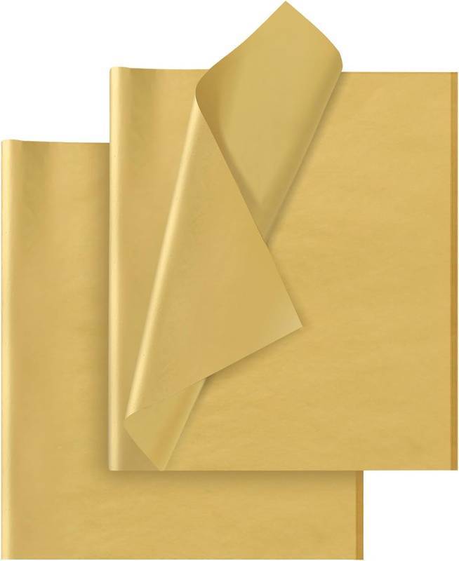 lot 45131 image: (UNUSED) Gold Tissue Paper for Gift Bags - 30 Sheets of Gold Wrapping Tissue Paper Bulk Packaging Paper for Weddings Birthday DIY Project Christmas Gift Wrapping Crafts Decor (14 x 20 Inch)