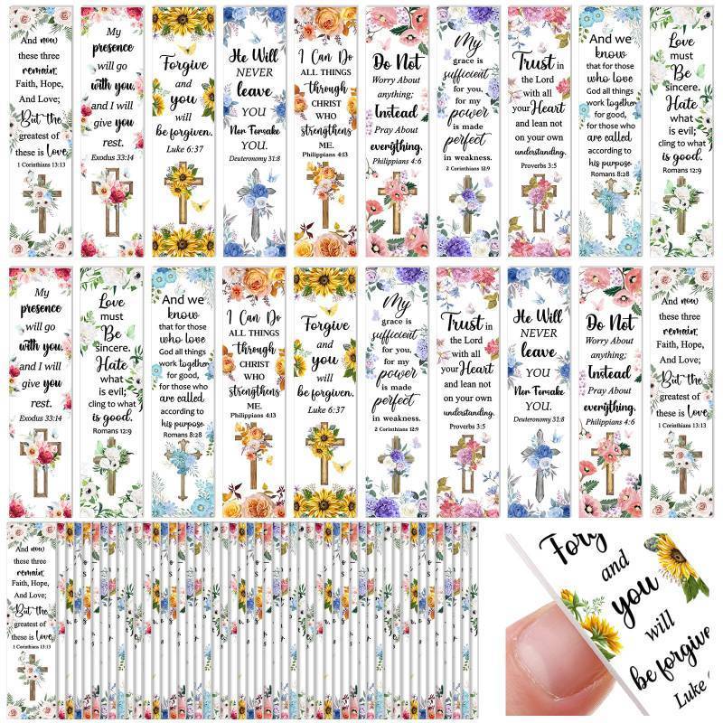 lot 54063 image: (UNUSED) Lothee 30 Pc Christian Gifts Bulk for Women Bible Verse Nail File Double Sided Emery Board Scripture Flower Manicure Tool for Easter Mothers Day Graduation Church Religious Supply (Cross)
