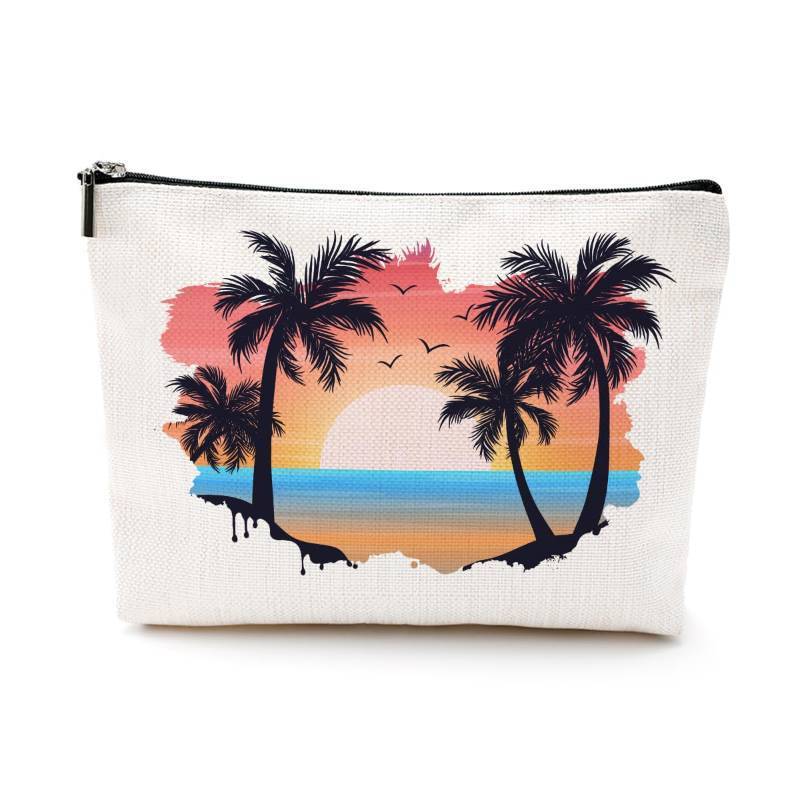 lot 54097 image: FACTORY SEALED - PQV Travel Vacation Makeup Bag - Cosmetic Bag for Women & Girls - Beach Themed Gifts - Travel Essentials - Must Haves for Christmas & Birthday
