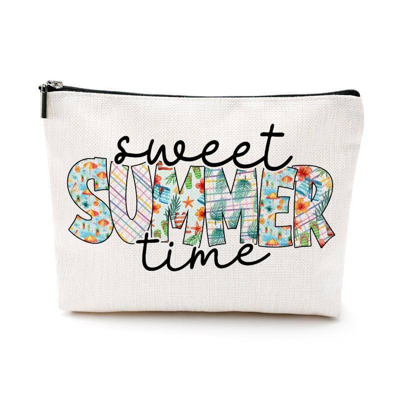 lot 54099 image: FACTORY SEALED - PQV Summer Makeup Bag - Beach Themed Cosmetic Bag for Vacation - Ocean Gifts for Beach Lovers, Daughter, Sister, Teacher, Girls - Essentials and Must Haves for Christmas, Birthday, Graduation