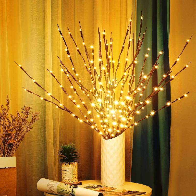 lot 54829 image: (UNUSED) KXCOFTXI 3 Pack Twig Lights, Prelit Branches, USB Plug in Branches Lights with 60 LED Bulbs, Romantic Decorative Iights for Vase, Lighted Tree Branches for Indoor, Plug in Lighted Branches for Party