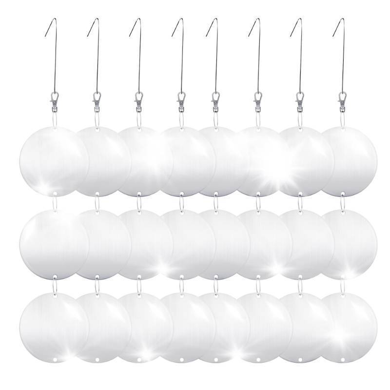 lot 56276 image: FACTORY SEALED - Hedoc Reflective Bird Scare Discs Set, 24PCS Large Double-Sided Bird Deterrents for Outside, Bird Reflectors to Keep Birds, Woodpeckers, Pigeons Away from House, Outdoor Garden, Patio and Yard