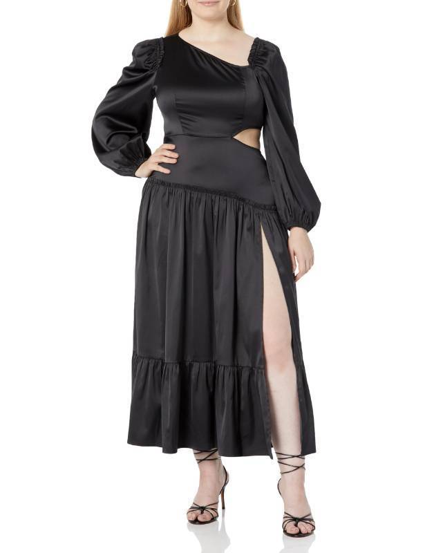 lot 59483 image: FACTORY SEALED - The Drop Womens Black Asymmetrical Neck Cut-Out Dress by itsjuliettefoxx, M