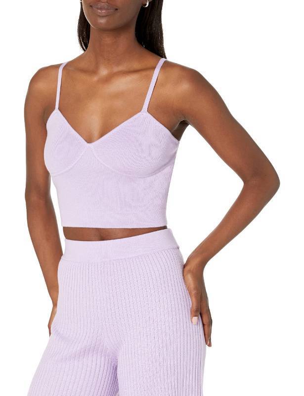 lot 59498 image: FACTORY SEALED - The Drop Womens Catalina Sweater Bralette, Dusty Purple, L