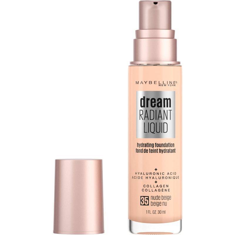 lot 60023 image: FACTORY SEALED - Maybelline Dream Radiant Liquid Medium Coverage Hydrating Makeup, Lightweight Liquid Foundation, Nude Beige 035, 1 Count